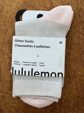 Lululemon glitter socks unisex blissful pink medium